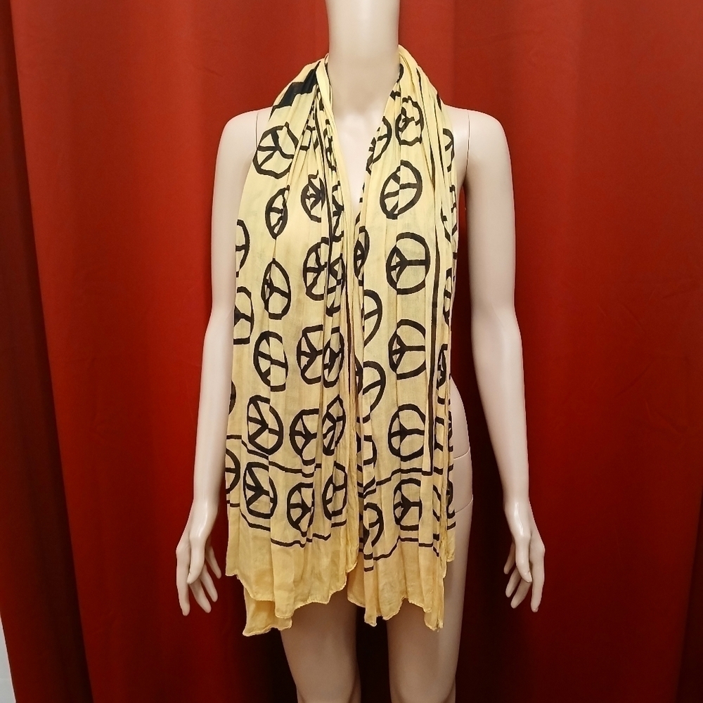 Yellow and Black Peace Scarf/Wrap​​​
